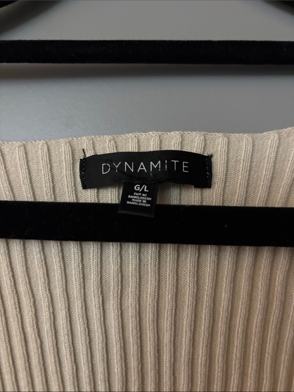 Dynamite Ivory Ribbed Crossover Tank - Picture 3 of 4